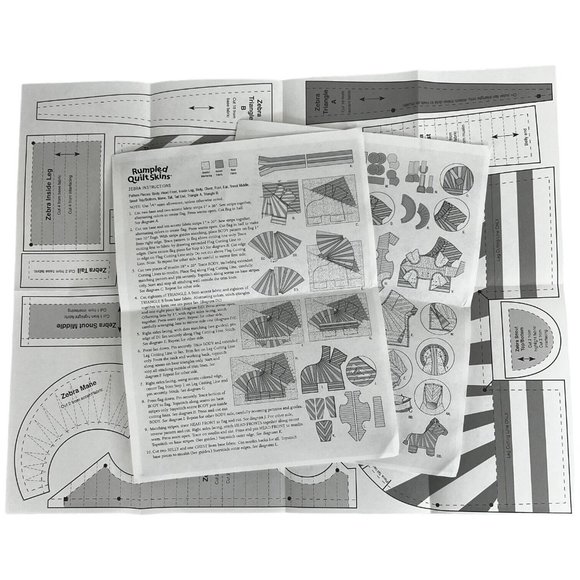 Rumples Quilt Skins Zebra Sewing Pattern 2005 Stuffed Animal 11 Inch Toy Stuffie - Picture 4 of 4
